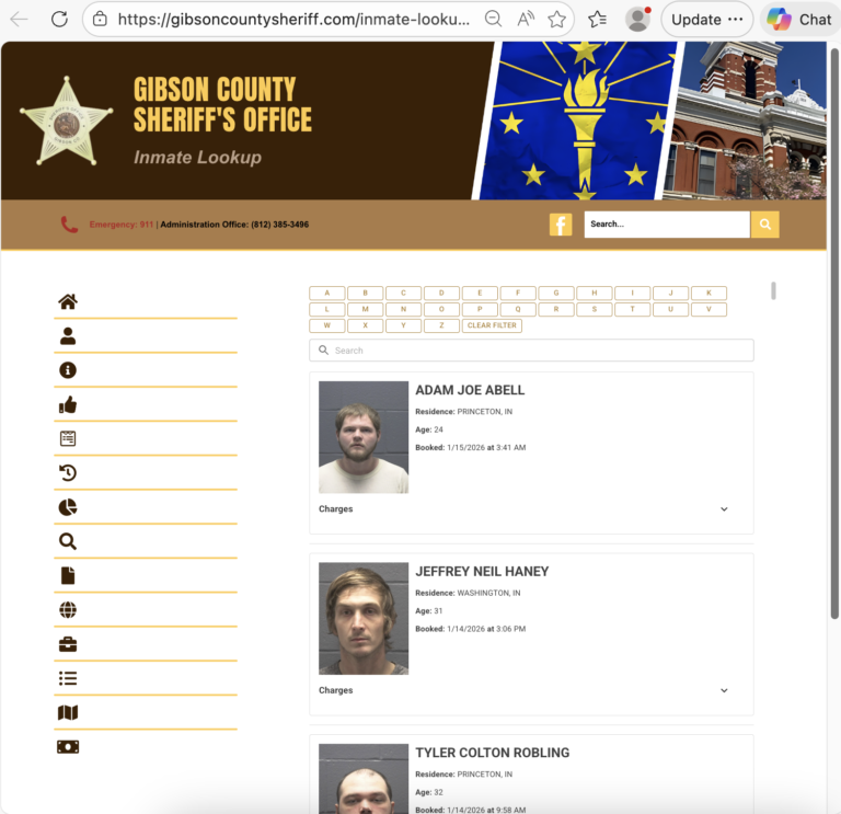 Gibson County Inmate Lookup